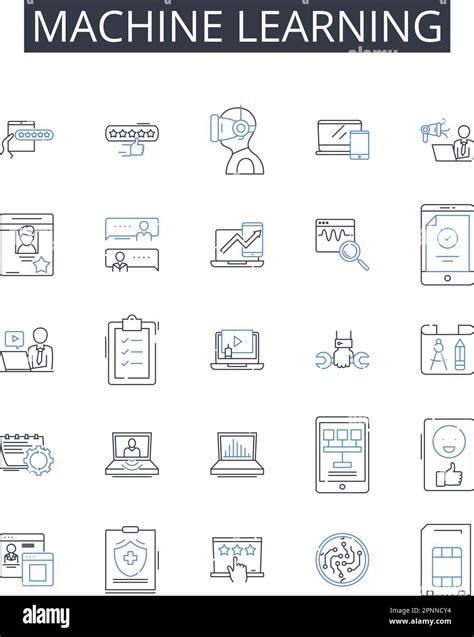 Machine Learning Line Icons Collection Disruption Creativity