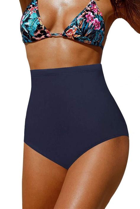 Womens High Waisted Bikini Bottom Tummy Control Swim Shorts For Women Tankini Swimwear Bottom