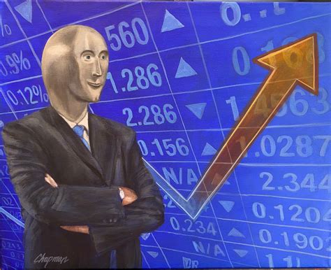 Stonks Stock Market Meme 16 X 20 Original Painting On Canvas Etsy