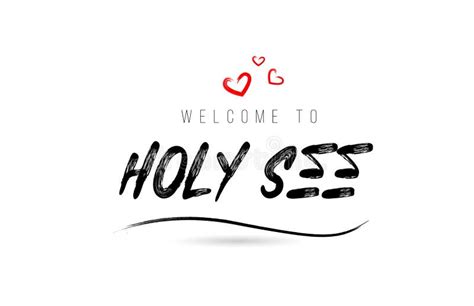 Welcome To Holy Country Text Typography With Red Love Heart And Black