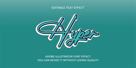 Premium Vector Hyper Vector Editable Text Effect Font