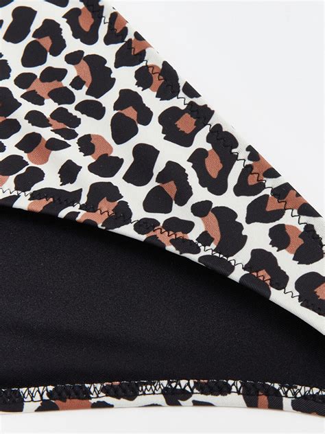 Siyah Leopar Desenli Kadın Bikini Altı S CE Z LQJ LCW