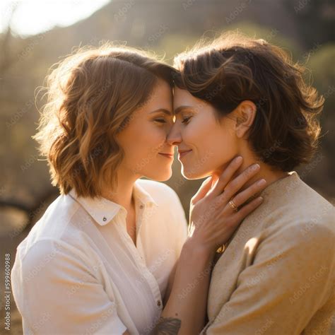Romantic And Intimate Photo Of A Same Sex Couple Expressing Their Love For Each Other