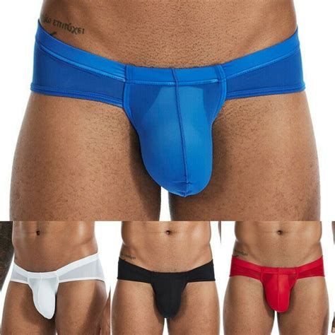 Sexy Mens Soft Thong Underpants Pouch Enhancing Low Waist Bikini Hot Underwear EBay