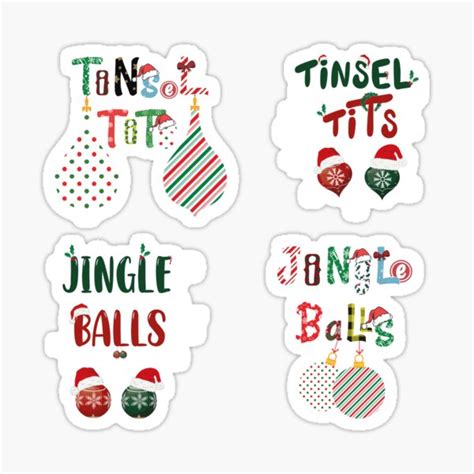 Jingle Balls Tinsel Tits Couples Christmas Matching Couple Pack Sticker For Sale By AshzShop