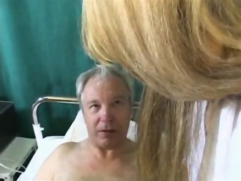 Gorgeous Blonde Nurse Old Male Patient Treatment