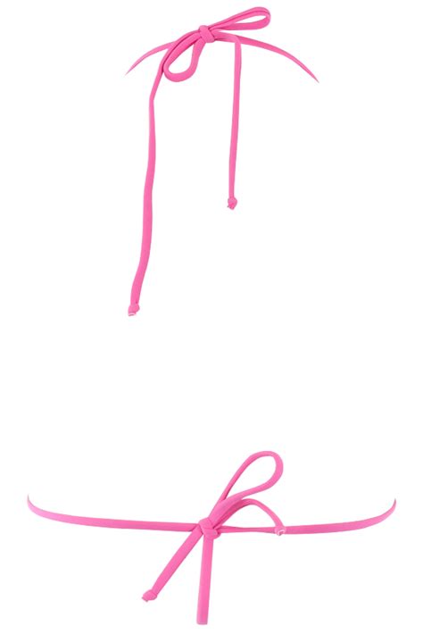 Moschino Top De Bikini Fucsia Con Logo Doble Pregunta BLS Fashion