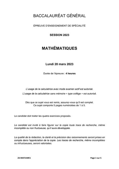 SOLUTION Bac Preuve De Sp Cialit Physique Chimie Sujet Et Corrig N 1