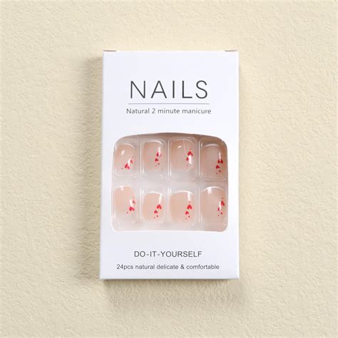 YEFIUO Juego de uñas postizas a presión de color nude y cuadradas color blanco francesas