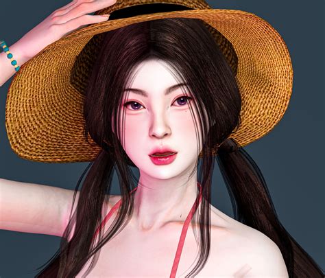 D Model Bikini Girl GameReady VR AR Low Poly CGTrader