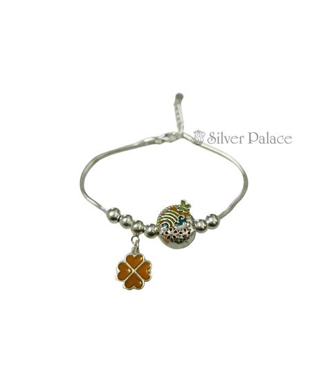 Sterling Silver Cubic Enamel Coated Yellow Flower Bead Bracelet
