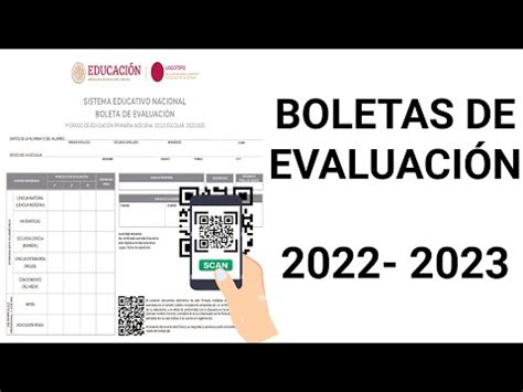 Boletas De Evaluación De Preescolar Primaria y Secundaria Del Ciclo