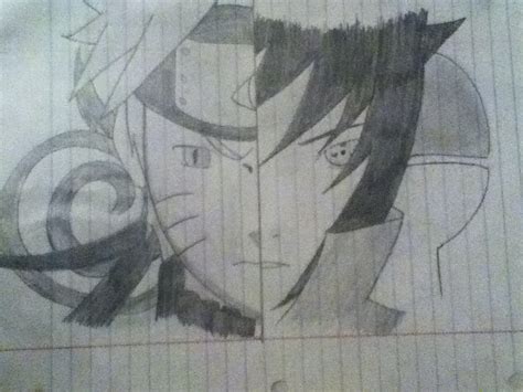 Naruto And Sasuke Half Face By Kalvinfresh On Deviantart
