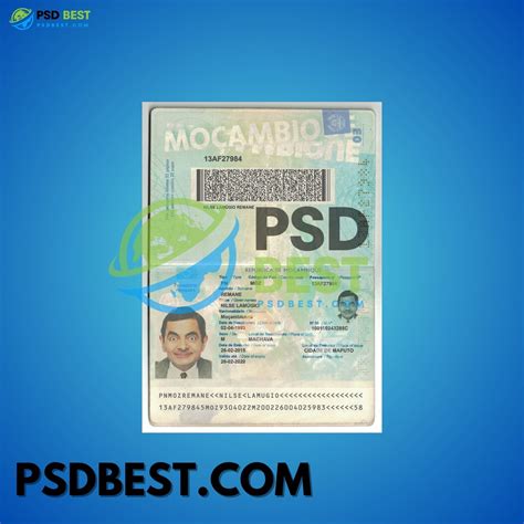 Mozambique Passport Fully Editable Template In Psd Format Psd Best