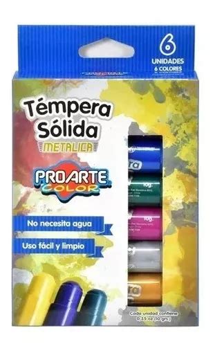 Témpera Sólida Metálica 6 Colores Proarte Cuotas sin interés