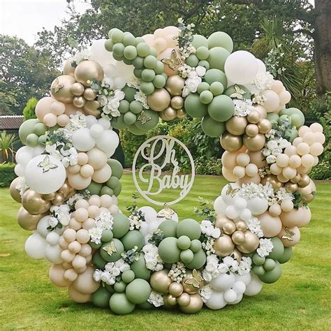 Buy Olive Green Balloon Garland Arch Kit Sage Green Balloons White