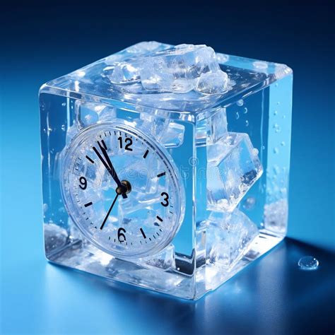 Frozen Clock In A Block Of Ice Frozen Time Stock Image Image Of