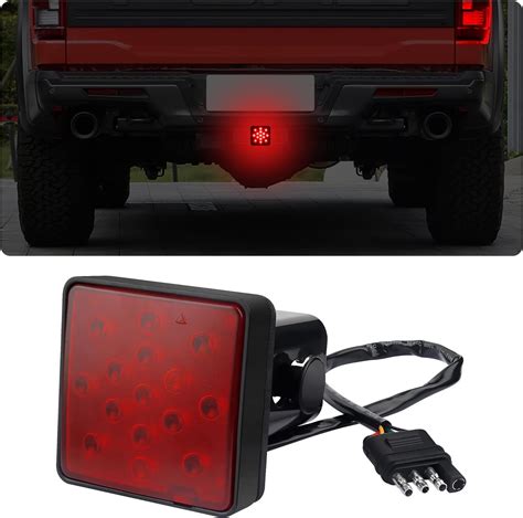 Carleef 15 Led Trailer Hitch Brake Light 12v Red Lights Smoked Tail Lights Fits 2