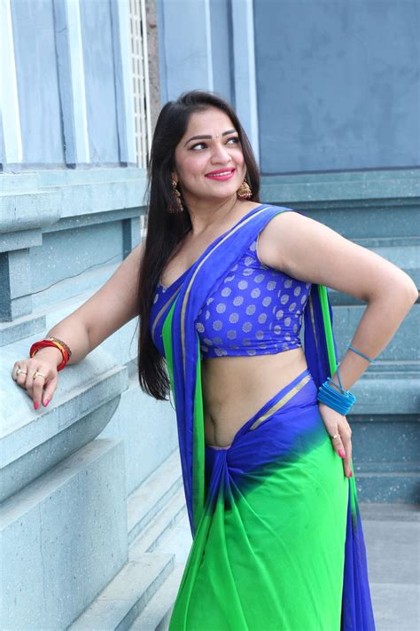 Ashwini Sree Hot Navel Stills In Saree South Indian Actress
