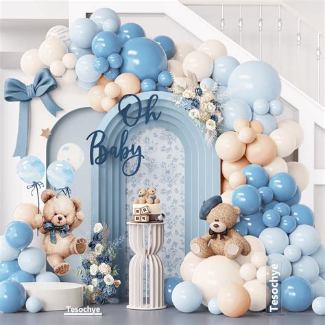 Dusty Blue Balloon Garland Dhf Kit Pcs Macaron Blue Dusty Blue Sand White Nude Balloons For