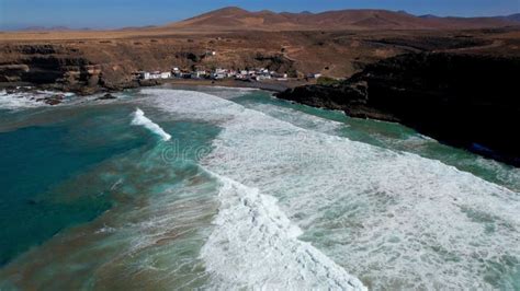 Fuerteventura Island Nature Scenery Aerial Drone View Puertito De Los