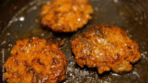 Juicy Delicious Homemade Hash Browns Roasted In Cast Iron Skillet Fried Hash Brown Preparing In