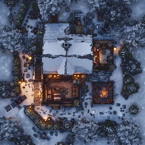 Christmas Battle Map DnD RPG Map for Dungeons and Dragons Game