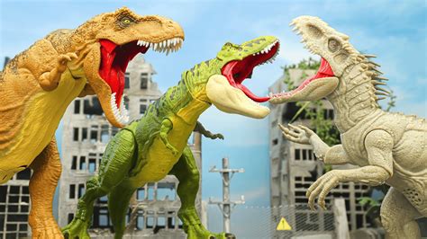 Indominus Rex Vs Indoraptor T Rex Vs Spinosaurus And Therizinosaurus 🦖 Battle Of Giant