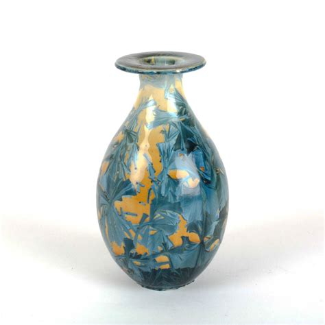 Handmade Signed Pottery Vase With Crystalline Glaze Ebth