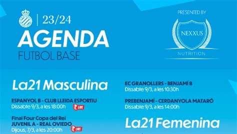La21 | Horarios para este fin de semana de la cantera del Espanyol