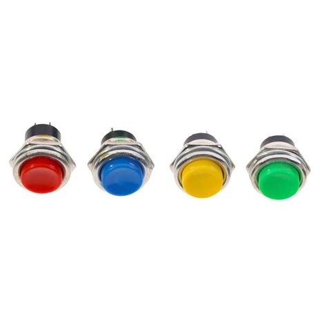 Buy Metal Momentary Push Button N O 2 Pin 16mm In Egypt 11 00 EGP