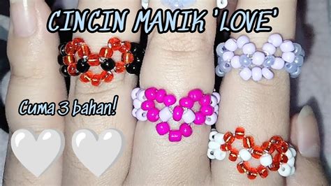 Tutorial Cincin Manik Manik Bentuk Love Heart Series Hasilnya Lucu