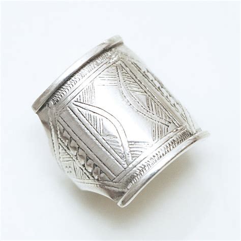 Bijoux Ethniques Touareg Bague En Argent Massif Chevali Re Homme