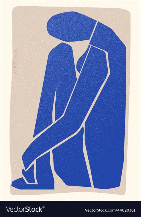 Matisse Abstract Art Figure Blue Nude Royalty Free Vector