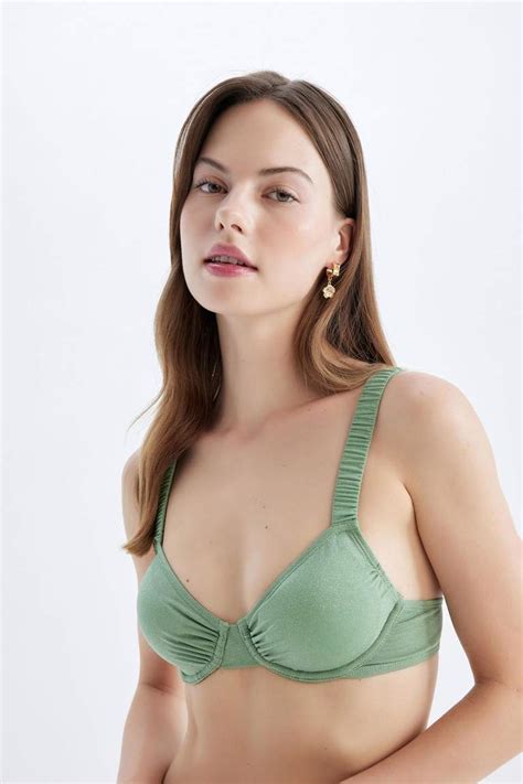Green Woman Fall In Love Regular Fit Bikini Top 3140261 DeFacto