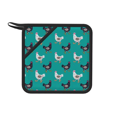 Rocae Funny Chicken For Square Silicone Anti Scalding Mat Trivet Hot Pads For Kitchen Counter