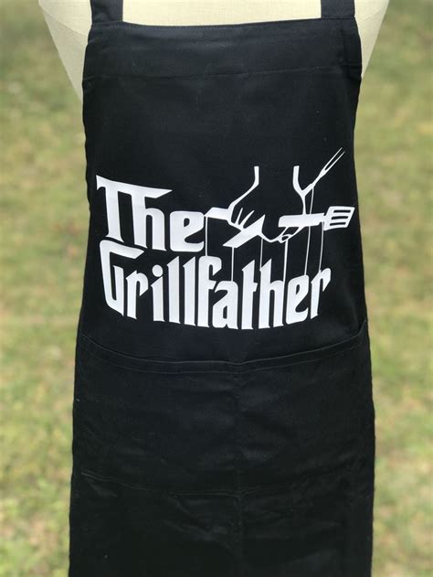 The Grill Father Apron Cooking Apron Grilling Apron Etsy Best Dad