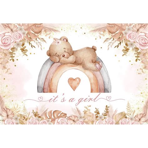 Yeele Hot Air Balloon Bear Elephant Photography Backdrop Baby Shower Birthday Party R