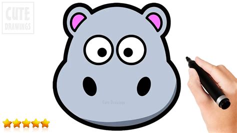 Simple Hippo Drawing - Goimages Zone