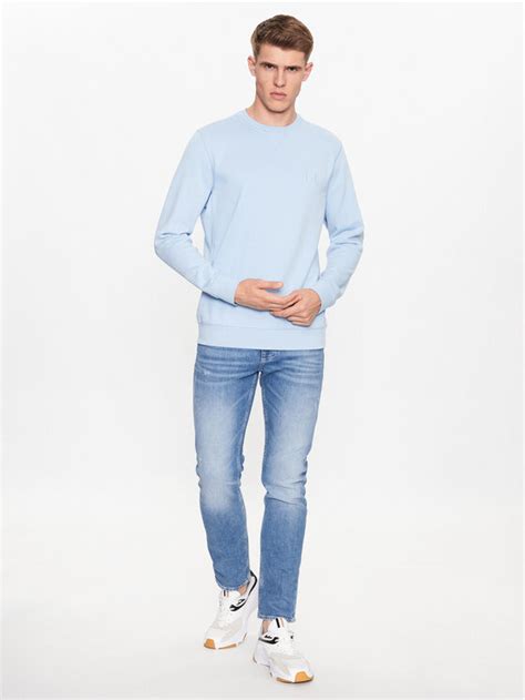 Boss Sweatshirt Himmelblau Relaxed Fit Modivo De