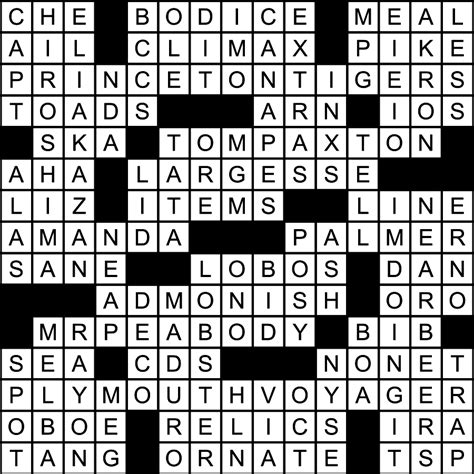 Boston Magazine's Crossword Puzzle Answers