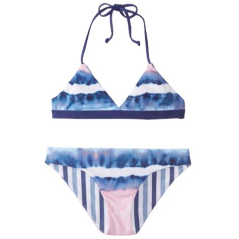 Splendid Swim Splendid Big Girls Tie Dye Stripe Reversible Two Piece Bikini Set Navy Poshmark
