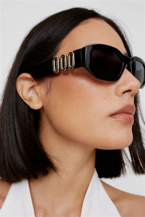 Round Gold Side Trim Detail Sunglasses Nasty Gal