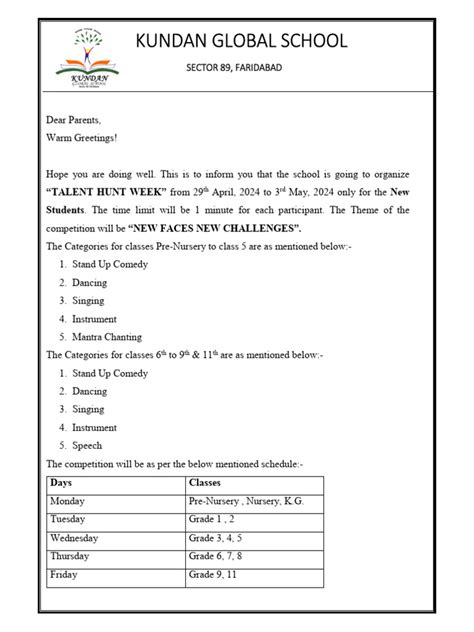 Talent Hunt Pdf