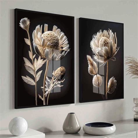 Quadro Medicina Flores Nude Bege Moldura E Vidro Sala Quarto