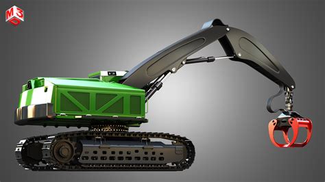 Jd 953mh Tracked Log Loader 3d Model Cgtrader