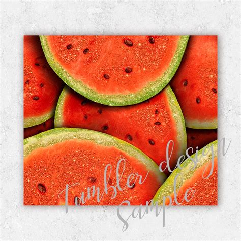 Seamless Watermelon Tumbler Png Design Summer Beach Skinny Etsy