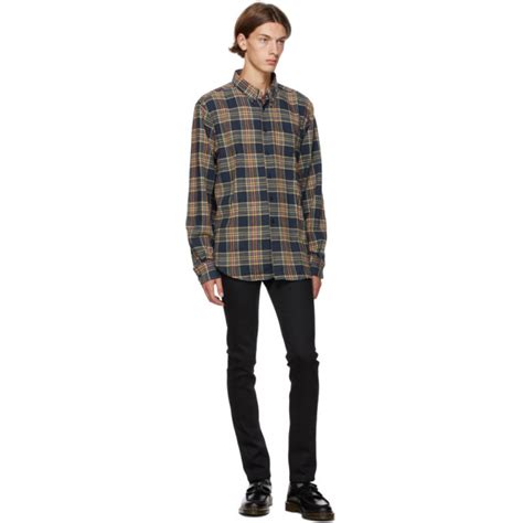 Naked And Famous Denim Navy Silk Flannel Easy Shirt Naked And Famous Denim