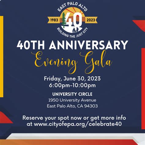 40th Anniversary Evening Gala City Of East Palo Alto