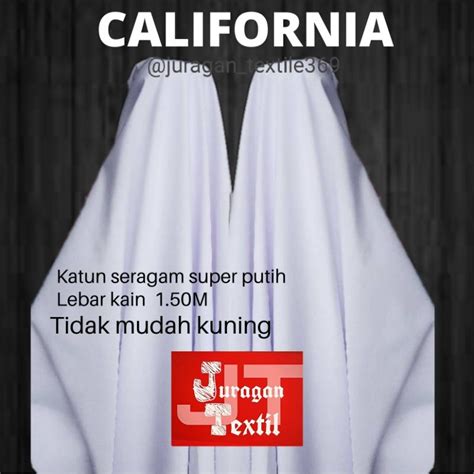 Jual Kain Putih Kain Seragam Putih Katun Putih California Katun